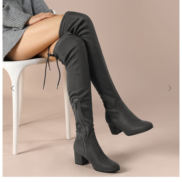 Dream Pairs Charcoal Over-the-Knee Boots - Picture 1 of 4